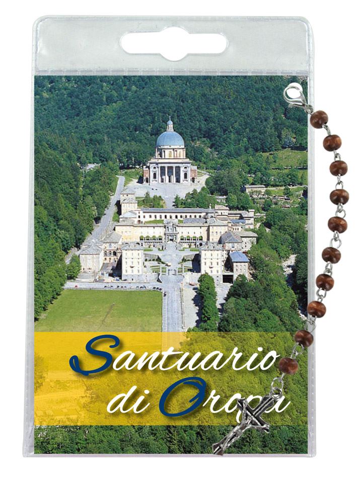 decina del santuario di oropa con blister trasparente e preghiera