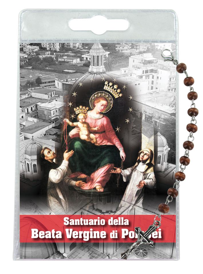 decina della madonna di pompei con blister trasparente e preghiera	