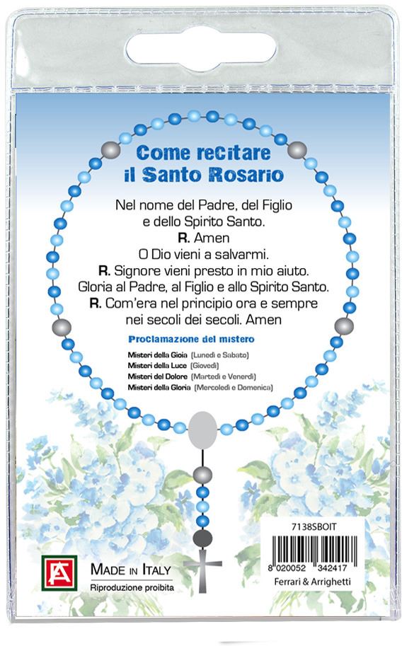 decina della beata vergine di boccadirio con blister trasparente e preghiera