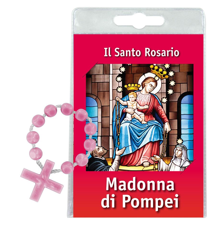 decina con pieghevole della madonna di pompei in italiano 