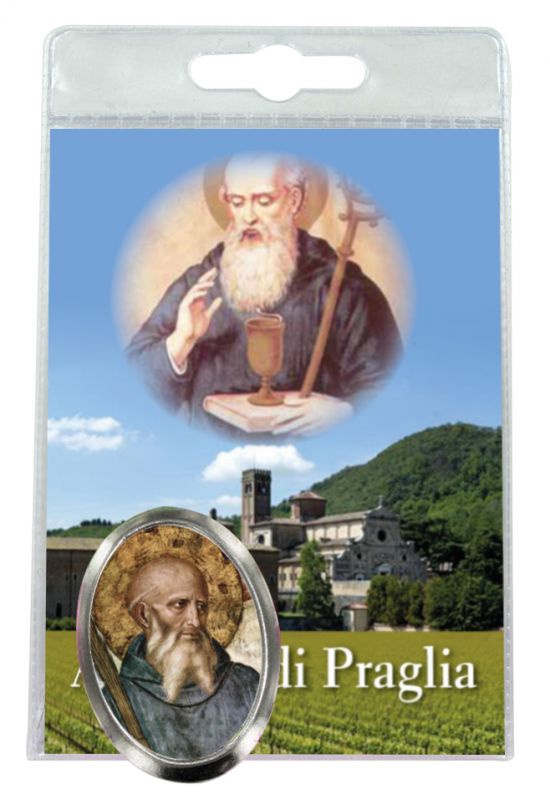 calamita abbazia di praglia in metallo nichelato con preghiera in italiano