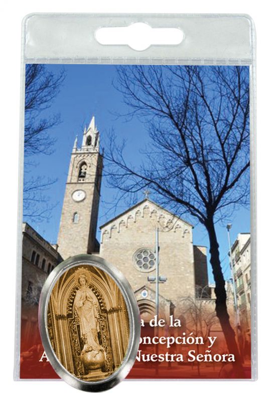 calamita basilica de la purissima concepcion in metallo nichelato con preghiera in spagnolo