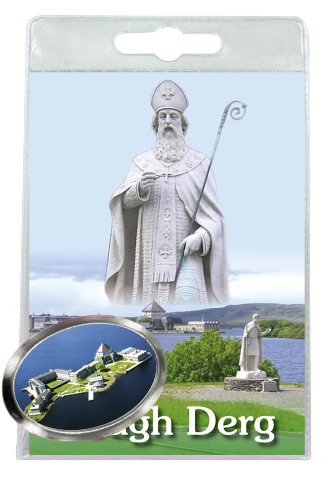 calamita saint patrick (lough derg) scala santa in metallo nichelato con preghiera in inglese