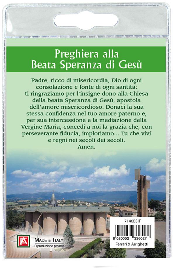 portachiavi beata speranza di gesù con decina in ulivo e preghiera in italiano