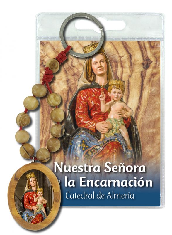 portachiavi catedral de almeria con decina in ulivo e preghiera in spagnolo