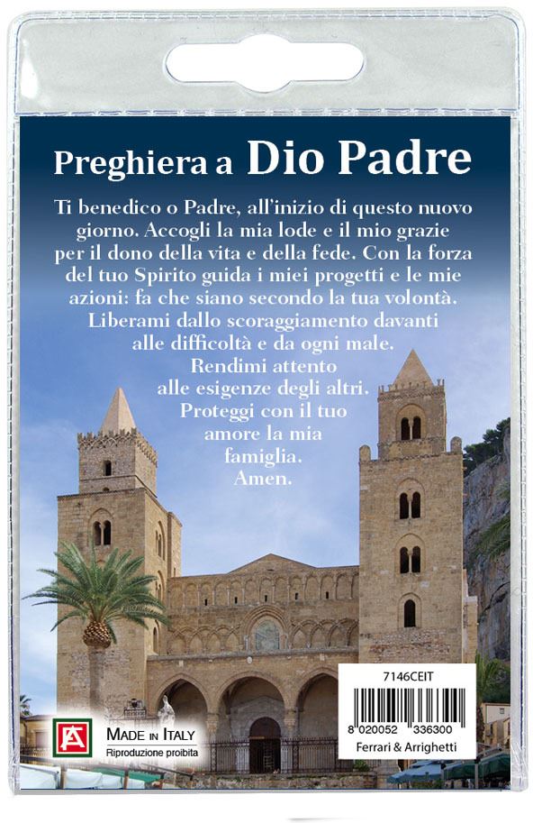 portachiavi cristo pantocratore della cattedrale di cefalù con decina in ulivo e preghiera in italiano