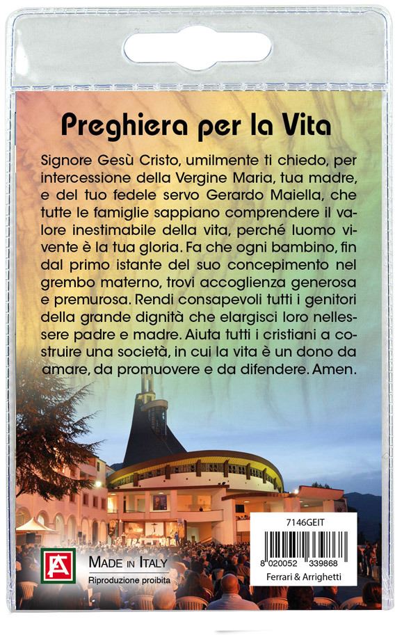 portachiavi santuario san gerardo maiella con decina in ulivo e preghiera in italiano