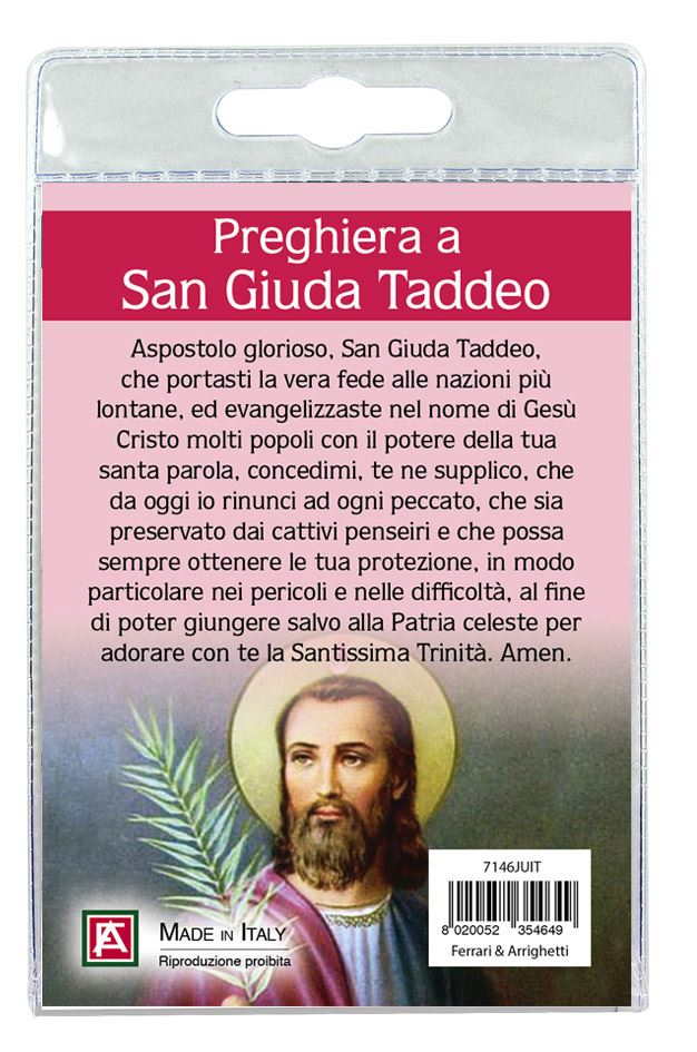 portachiavi san giuda taddeo con decina in ulivo e preghiera in italiano