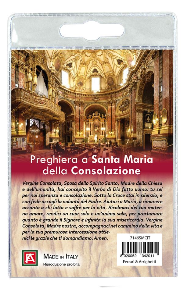 portachiavi santa maria della consolazione con decina in ulivo e preghiera in italiano