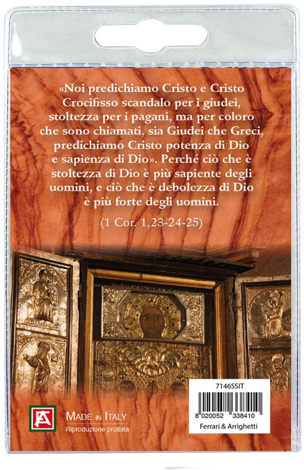 portachiavi scala santa con decina in ulivo e preghiera in italiano