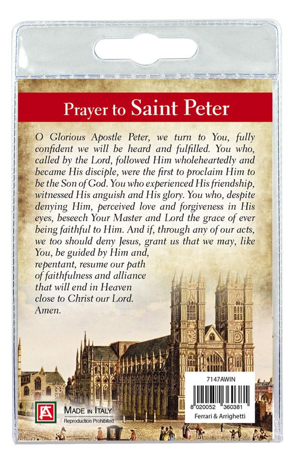 portachiavi san pietro (abbazia westminster) con preghiera in inglese