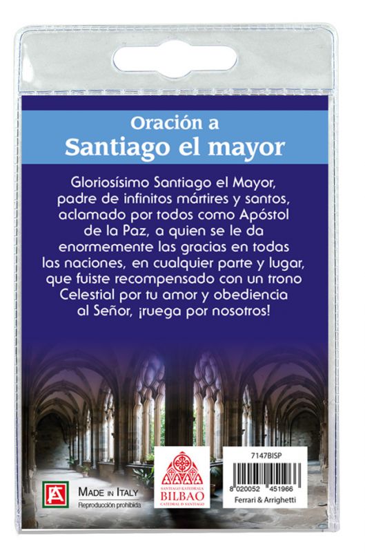 portachiavi catedral de bilbao con preghiera in spagnolo