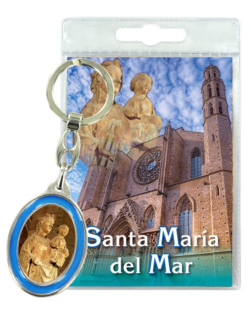 portachiavi basilica santa maria del mar con preghiera in spagnolo