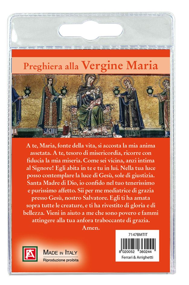 portachiavi basilica santa maria in trastevere con preghiera in italiano