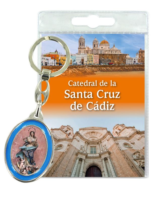 portachiavi catedral de cadiz con preghiera in spagnolo