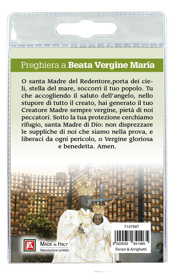 portachiavi madonna dell'incoronata con preghiera in italiano