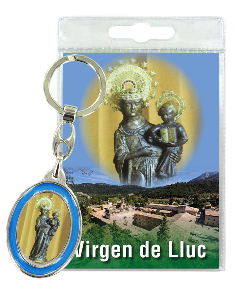 portachiavi doppio madonna di lluc con preghiera in spagnolo