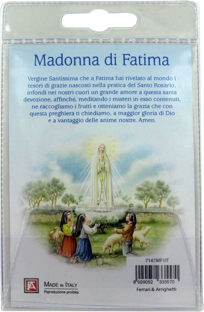 portachiavi madonna di fatima con preghiera in italiano