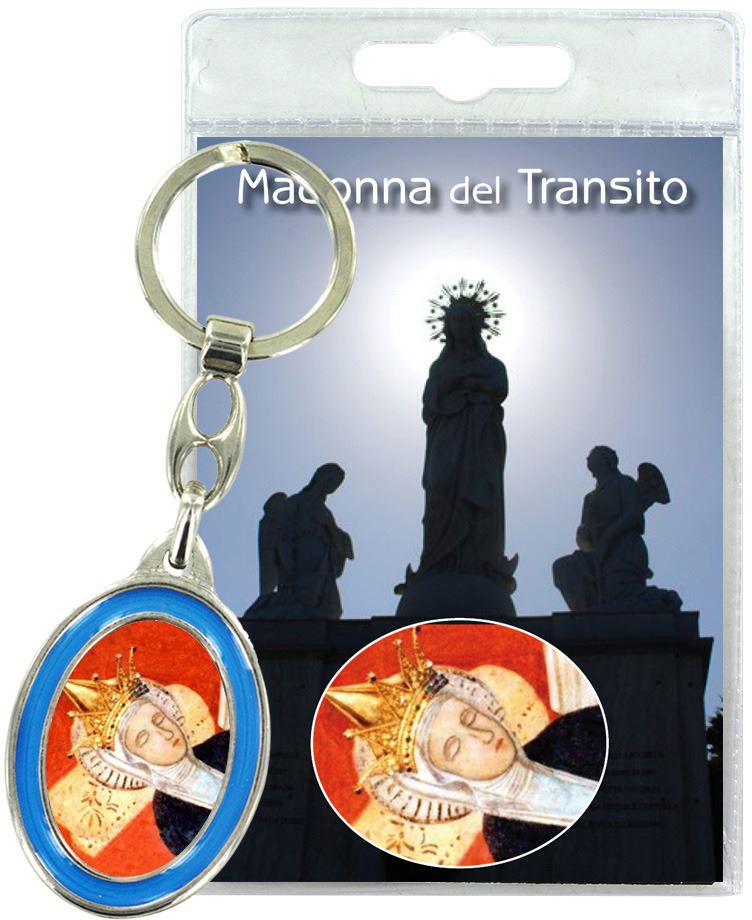 portachiavi madonna del transito con preghiera in italiano