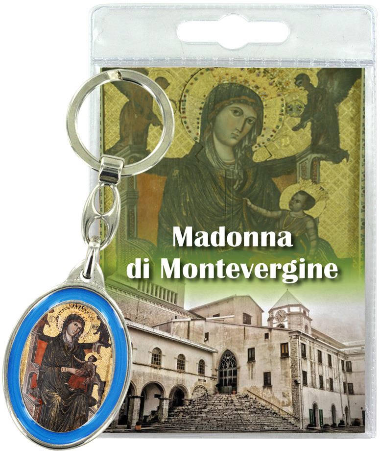 portachiavi doppio madonna di montevergine con preghiera in italiano