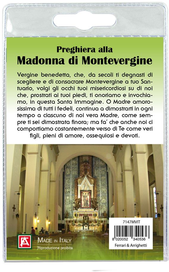 portachiavi doppio madonna di montevergine con preghiera in italiano