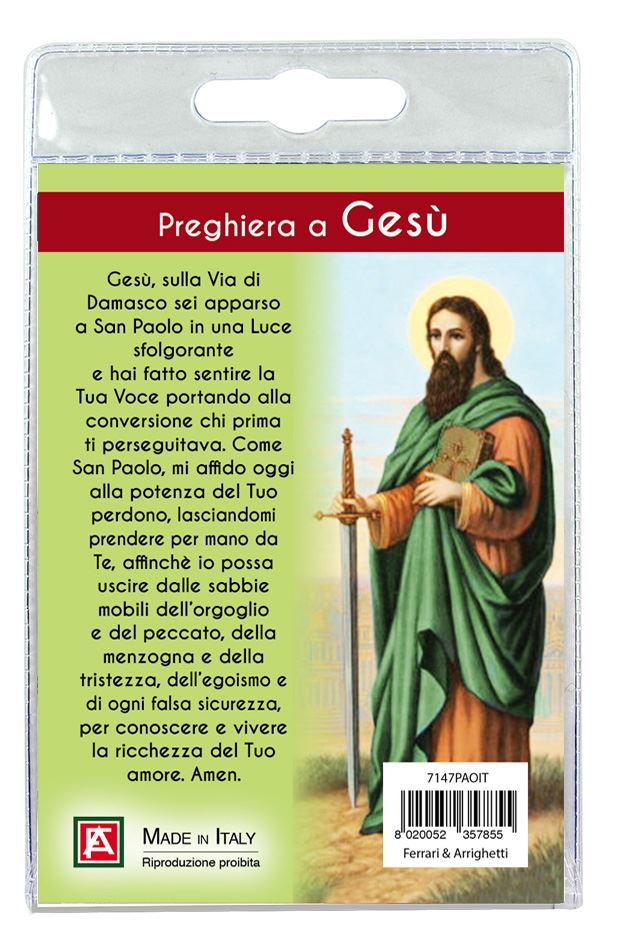 portachiavi doppio san paolo apostolo con preghiera in italiano