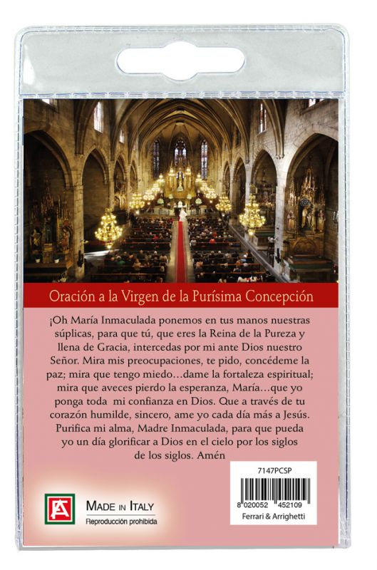 portachiavi basilica de la purisima concepcion con preghiera in spagnolo