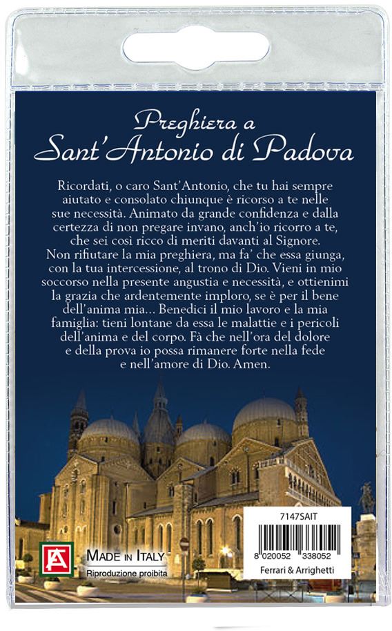 portachiavi sant antonio con preghiera in italiano