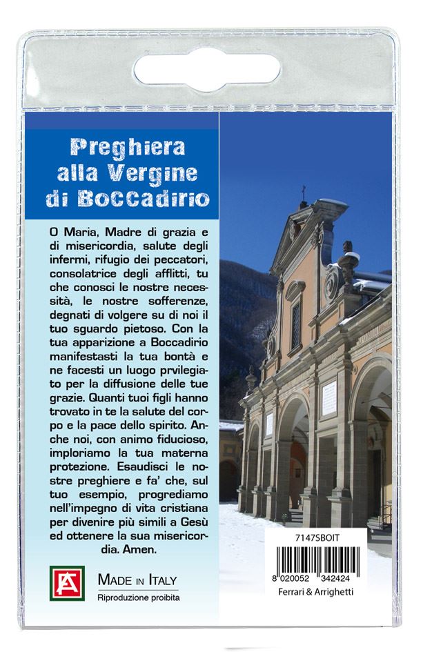 portachiavi beata vergine di boccadirio con preghiera in italiano