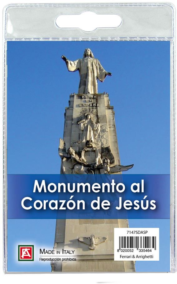 portachiavi santa maravillas e monumento sacro cuore di gesù con preghiera in spagnolo