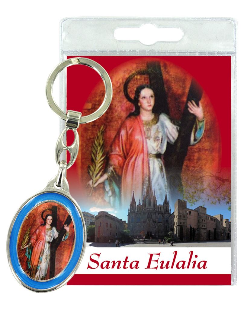 portachiavi sant'eulalia con preghiera in spagnolo