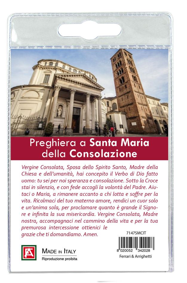 portachiavi santa maria della consolazione con preghiera in italiano