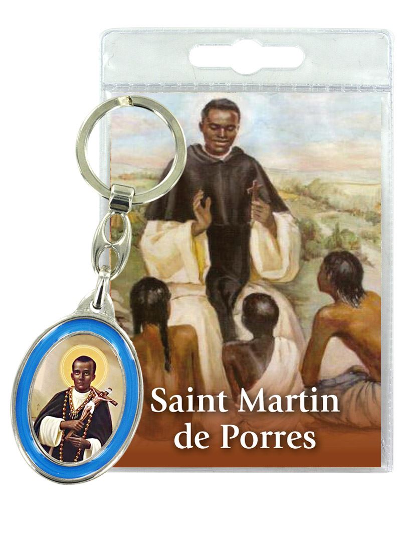 portachiavi saint martin de porres con preghiera in inglese