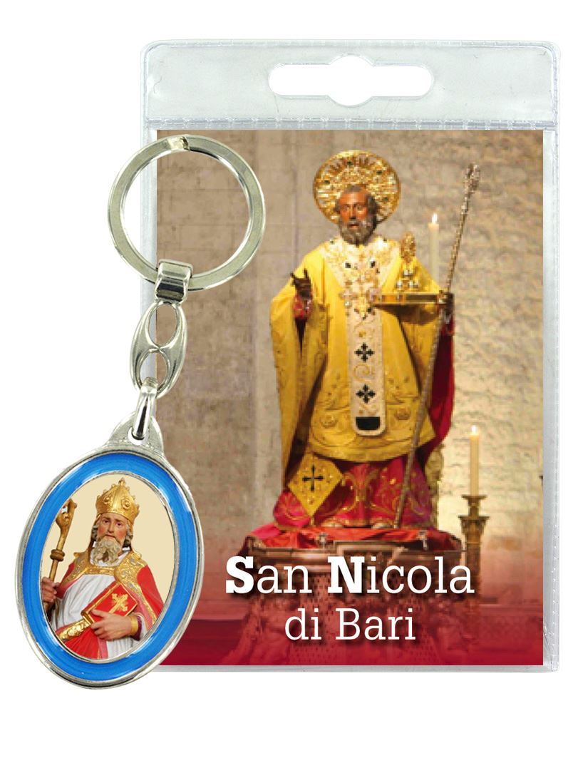 portachiavi san nicola di bari con preghiera in italiano