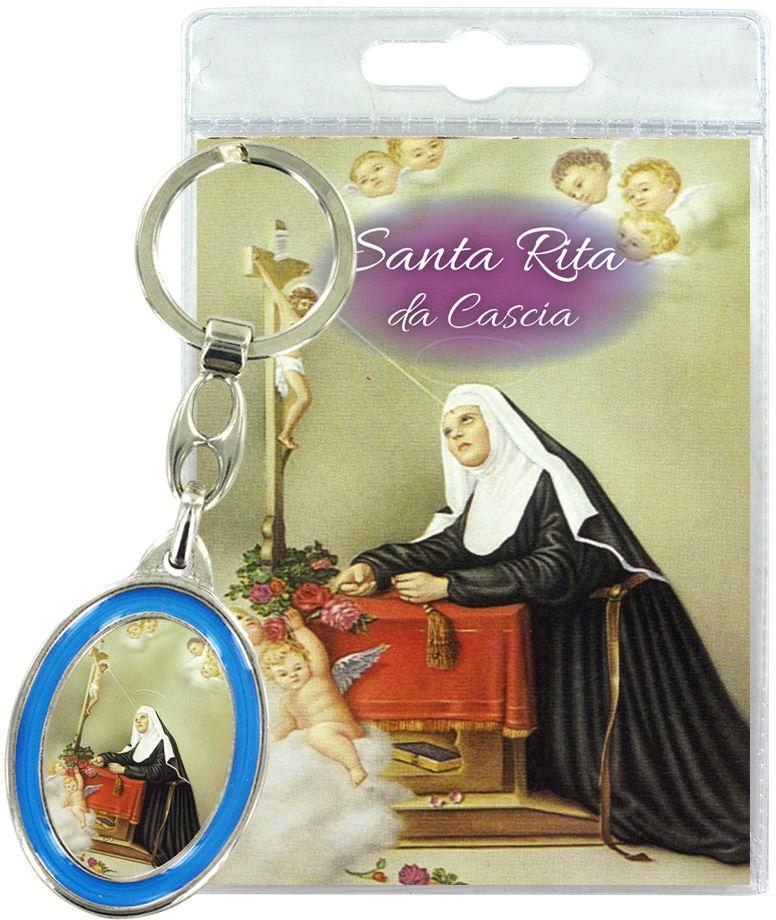portachiavi santa rita (barona milano) con preghiera in italiano