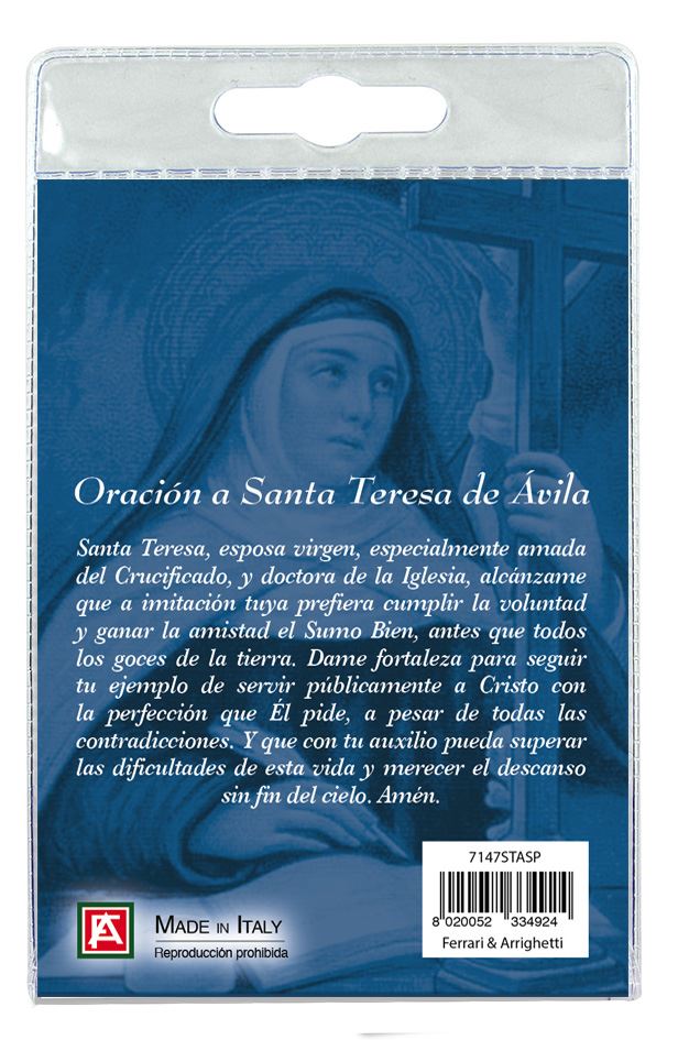 portachiavi santa teresa d'avila con preghiera in spagnolo