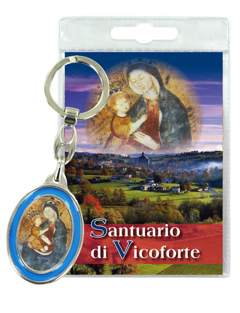 portachiavi doppio madonna del santuario di vicoforte (mondovì) con preghiera in italiano