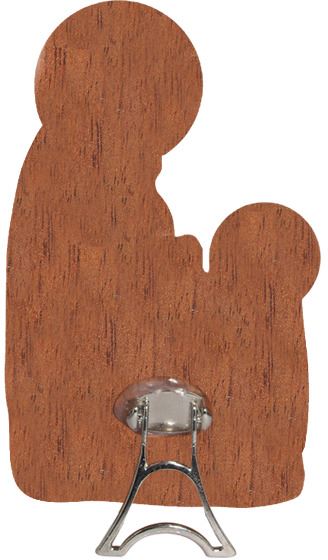 immagine della madonna di lourdes sagomata su legno mdf con appoggio - 5 x 8,2 cm