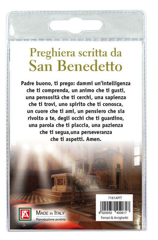 portachiavi angelo abbazia di praglia con preghiera in italiano