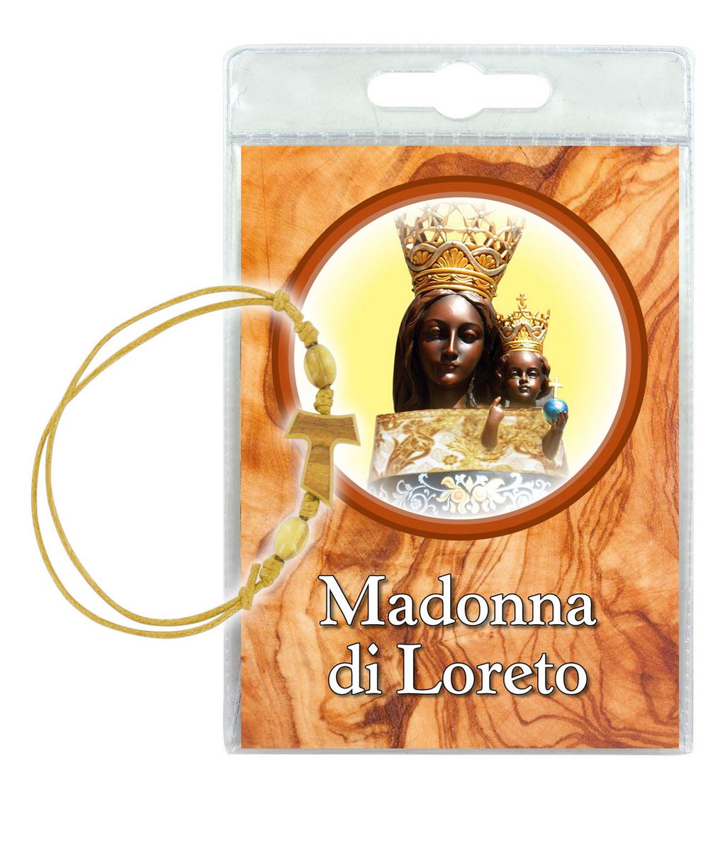 blister preghiera a madonna di loreto con bracciale - italiano