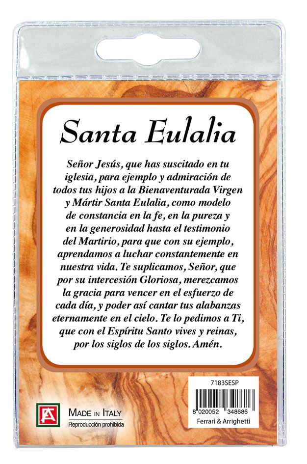 blister preghiera a sant eulalia con bracciale - spagnolo