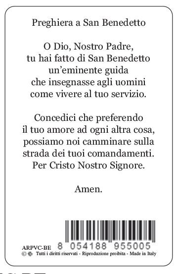 card san benedetto in pvc - 5,5 x 8,5 cm - italiano