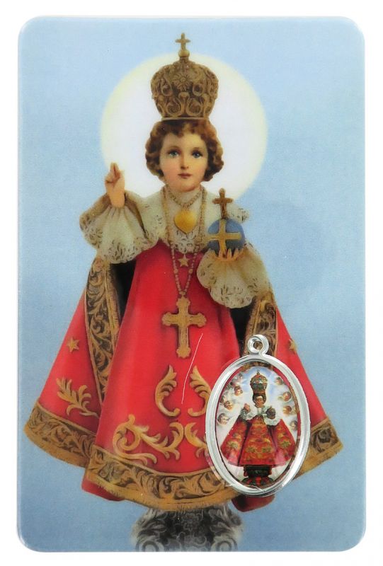 card gesù bambino di praga in pvc - 5,5 x 8,5 cm - inglese