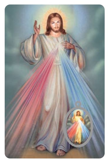 card gesù misericordioso in pvc - 5,5 x 8,5 cm - italiano