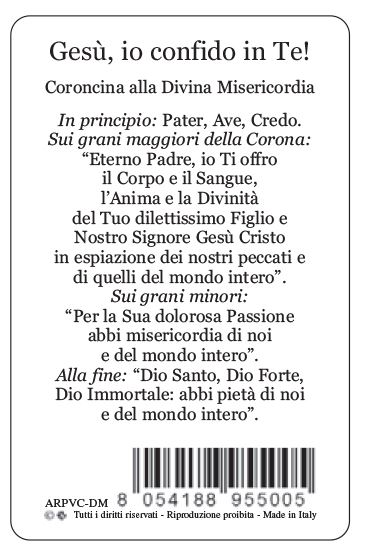 card gesù misericordioso in pvc - 5,5 x 8,5 cm - italiano