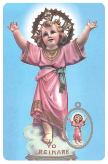 card divino gesù bambino in pvc - 5,5 x 8,5 cm - italiano