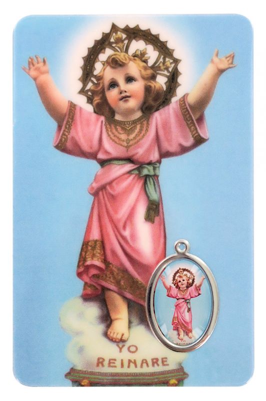 card divino gesù bambino in pvc - 5,5 x 8,5 cm - spagnolo