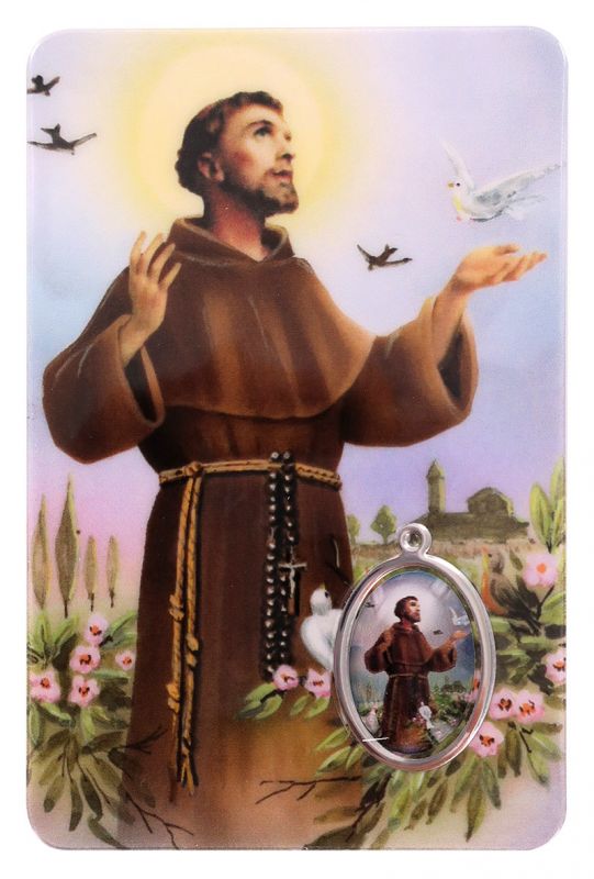 card san francesco in pvc - 5,5 x 8,5 cm - inglese