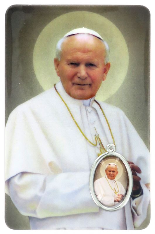 card giovanni paolo ii in pvc - 5,5 x 8,5 cm - inglés