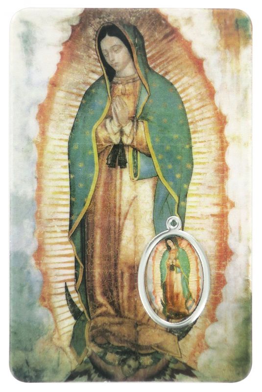 card madonna di guadalupe in pvc - 5,5 x 8,5 cm - inglese